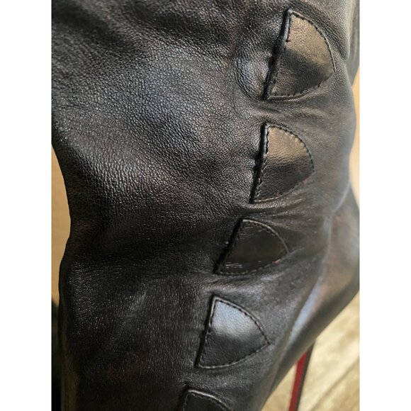 Christian Louboutin French Tutu Black Leather Button Ankle Boots SZ 39.5 - READ - Picture 8 of 16